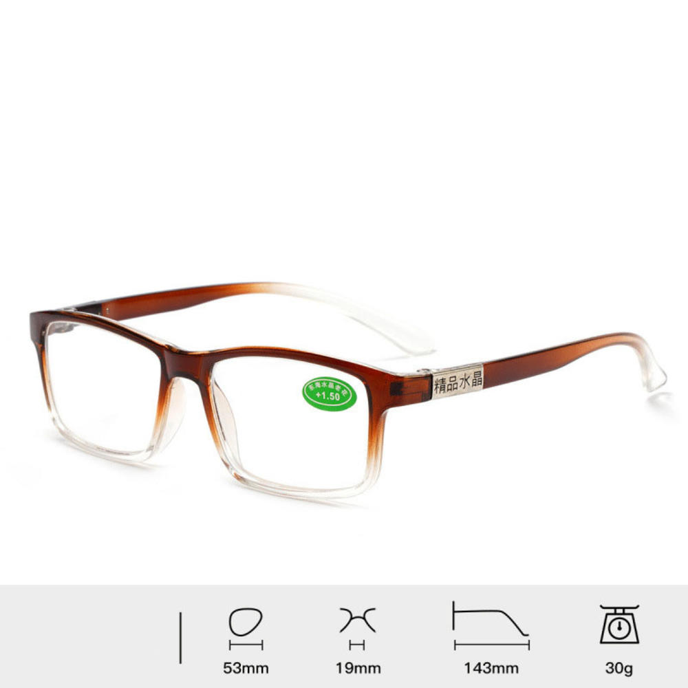 

Men Women Reading Glasses with Gradient Frame Lightweight Comfortable Presbyopia Eyeglasses for Elderly +100 to +400 Diopters -100