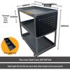 Three-Tier Hand Push Tool Cart for Auto Repair and Maintenance, Multi-functional Mobile Parts Storage Shelf
