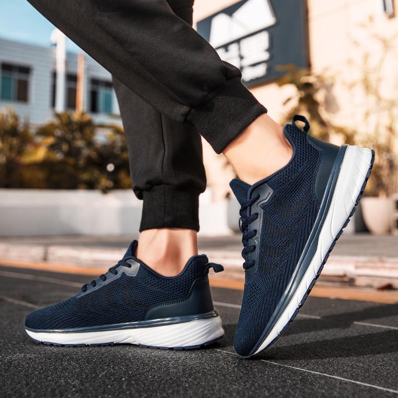 

Damyuan высококачественные мужские кроссовки для бега, легкие спортивные туфли, сетчатые дышащие повседневные кроссовки, нескользящие, для активного отдыха для мужчин 39 темно-синий