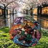 Custom Name Personalized Demon Slayer Anime Print Umbrella, Auto Open Close, 8‑Rib Sturdy Frame, Commute Camping Hiking Use, Birthday Gift