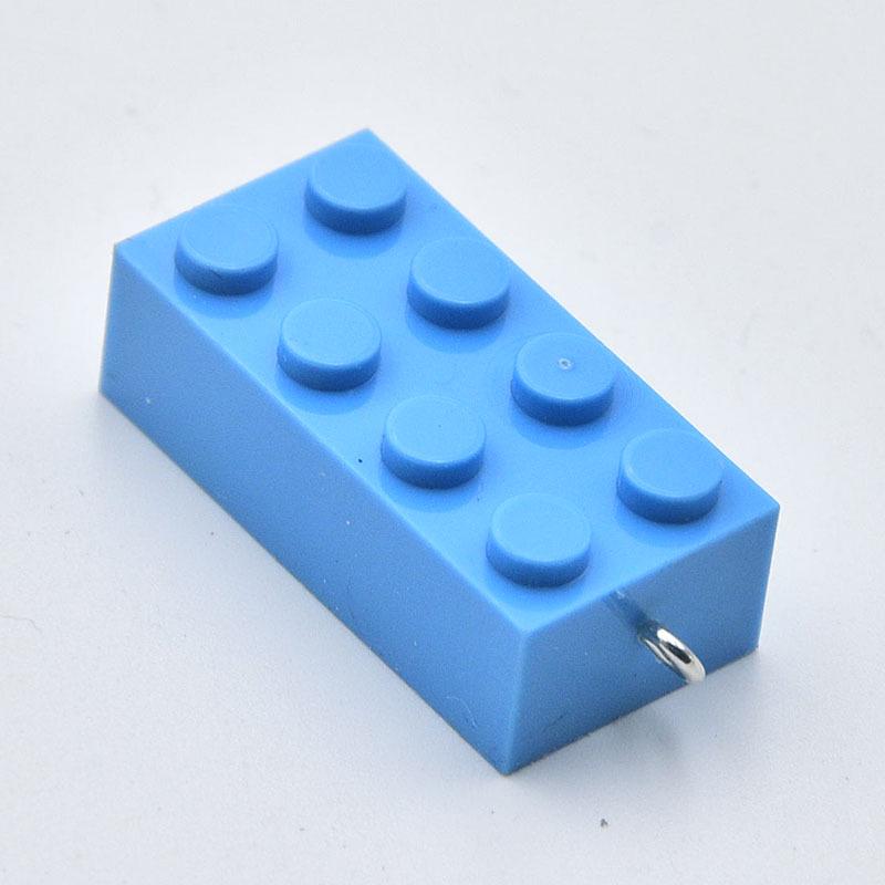 Colorful Acrylic Building Block Keychain Pendant for DIY Jewelry