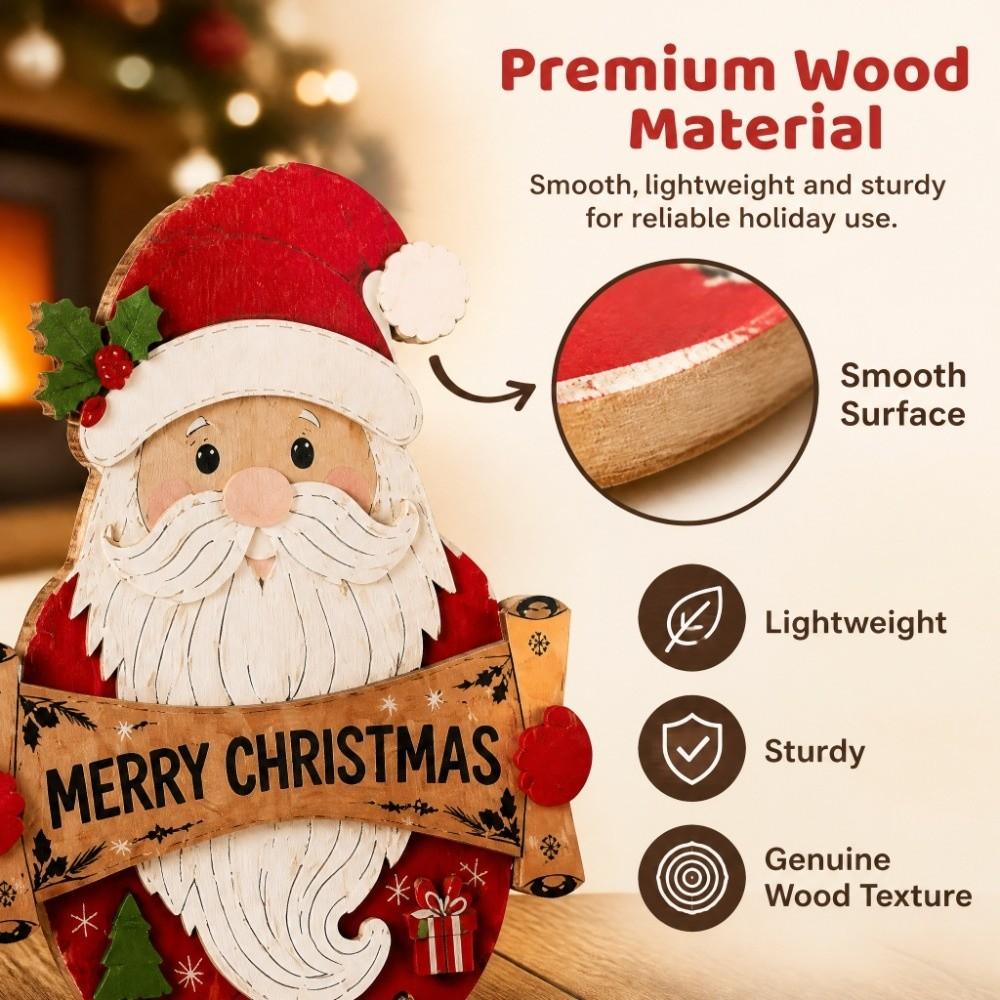 2D Flat Holiday Party Decorations Lightweight Solid Wood Wall Hanging Decor Home Decor