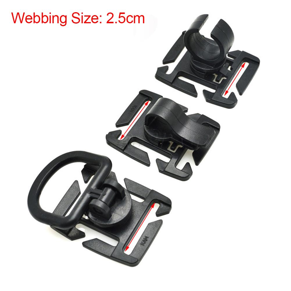 1 st/2 st Utomhusfläkt Laddningsbar D-spänne 360° Roterande Ficklampa Vattenrörsklämma Hängögla Spänne För MOLLE-band