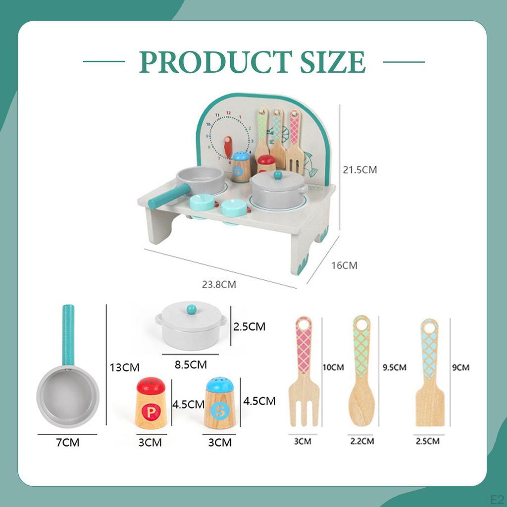 Playset Cooking Birthday Gift Kindergarten DIY Model Preschool Realistic Pretend Play Wooden