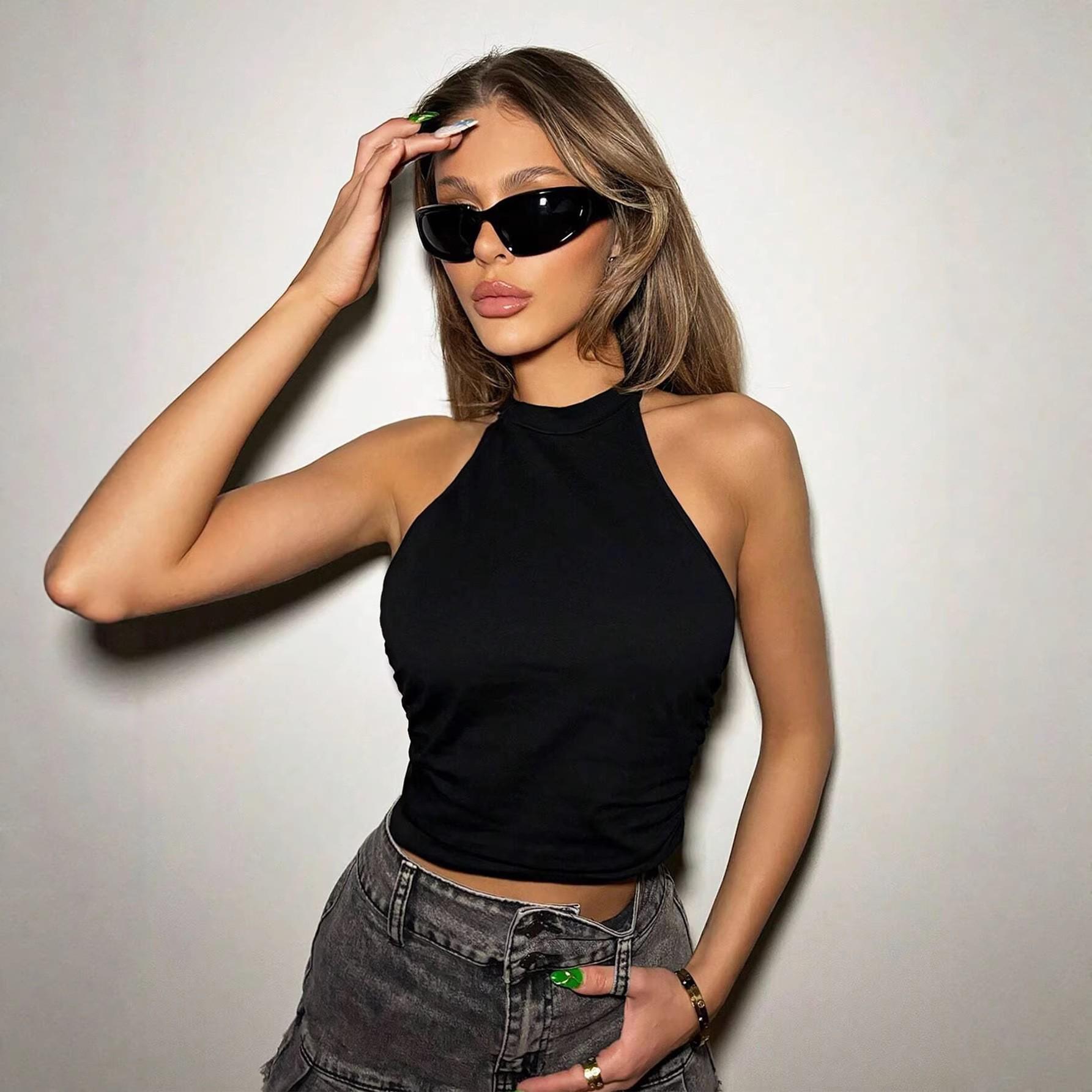 Halter Backless Slimming Camisole - Spicy Girl Style Sleeveless Top Extra Small чёрный