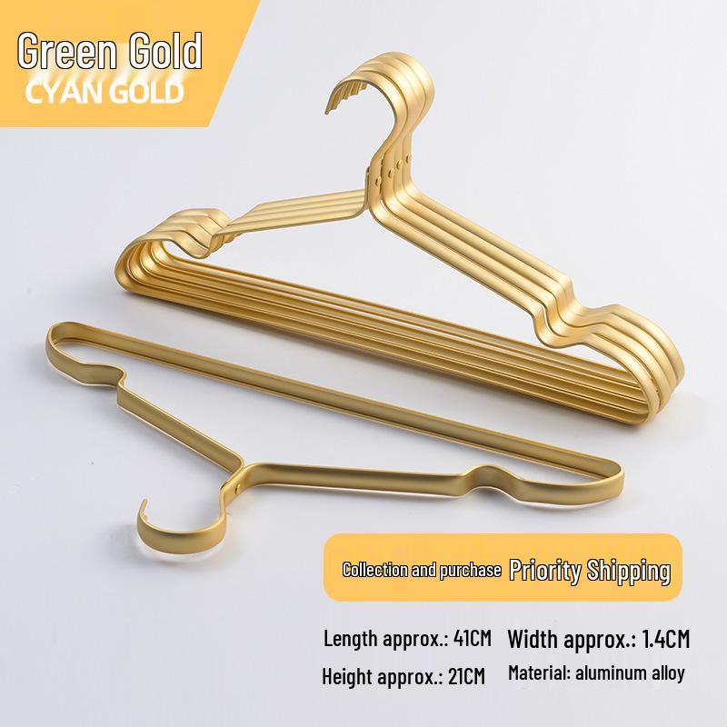 Luxury Aluminum Alloy Clothes Hanger: Seamless Metal Drying Rack for Home Storage