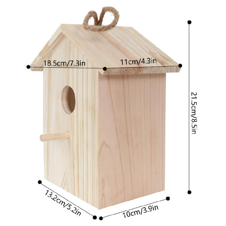 Window Birdhouse Hanging Wood Bird Nest for Cardinals Finch Garden Decor