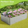 8x4x2FT Galvanized Raised Garden Bed Outdoor Metal Planter Boxes for Vegetables Silver Large Garden Beds with Rust-Resistant Co