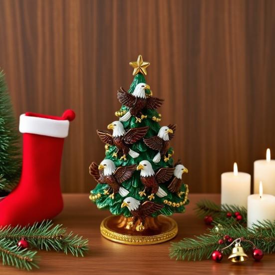 Christmas Ornament Colorful Christmas Tree Resin Display Mold with Bird Decor Living Room Bedroom Home Party Decor