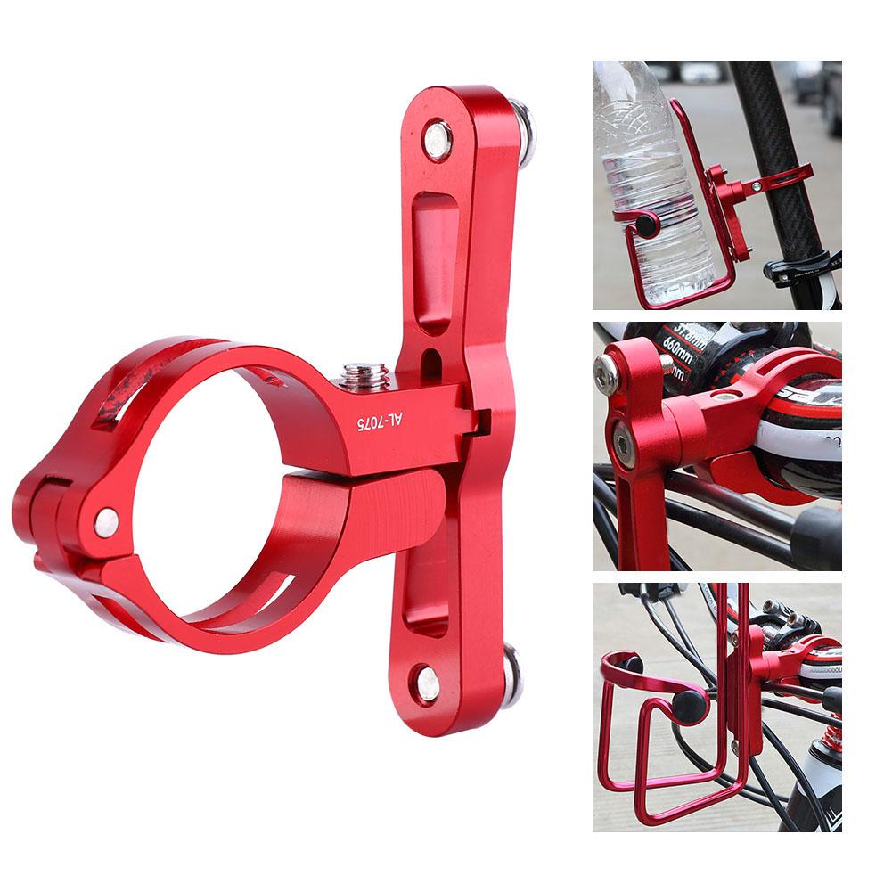 Aluminium Alloy Extension Adapter for Bike Water Bottle Clamp Cage Holder (Red)
