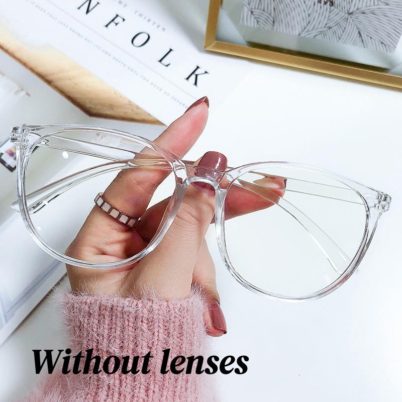 Retro Square Glasses Frame Neutral Fashion Retro Glasses Frame Men'S And Women'S Classic Solid Color Lens Free Glasses Frame