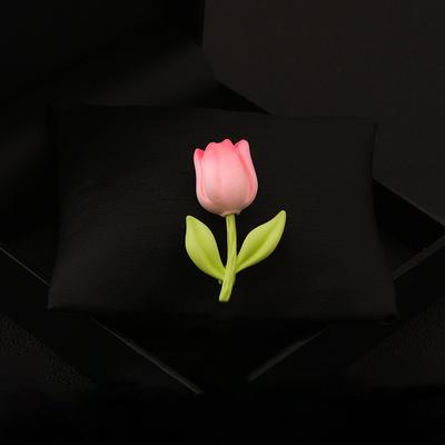 Dreidimensionale Rosa Tulpenbrosche, Hochwertiger Japanischer und Koreanischer Niedlicher Blumenpin für Damen, Nischen-Design-Corsage mit Schmuck