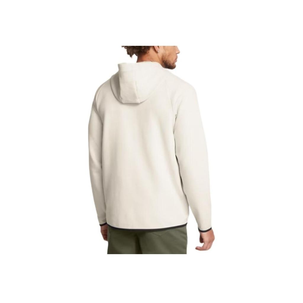 Under Armour Unstoppable Solid Color Casual Breathable Hooded Pullover Long Sleeve Sweatshirt Men Sweatshirt Peak-White 1383042-110
