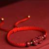 Cinnabar Pixiu Weaving Hand Rope Lucky Red String Bracelet For Women Men Jewelry Accessries