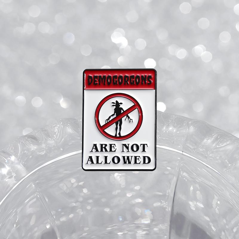 Warning Signs Enamel Pins Witch Dragon Piranha Punk You Shall Not Pass Brooches Backpack Lapel Badges Jewelry Gift