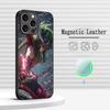 Classic Saint Seiya Cool Anime Design Phone Case For iPhone 16 15 14 13 12 11 Plus Pro Max  High-end Luxury Magsafe Sheepskin