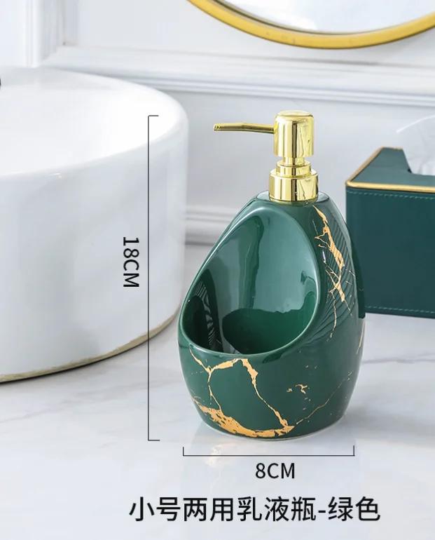 Sticlă de loțiune din ceramică simplă Dozator de șampon de marmură Accesorii de uz casnic Dispenser de săpun din ceramică Decor pentru baie