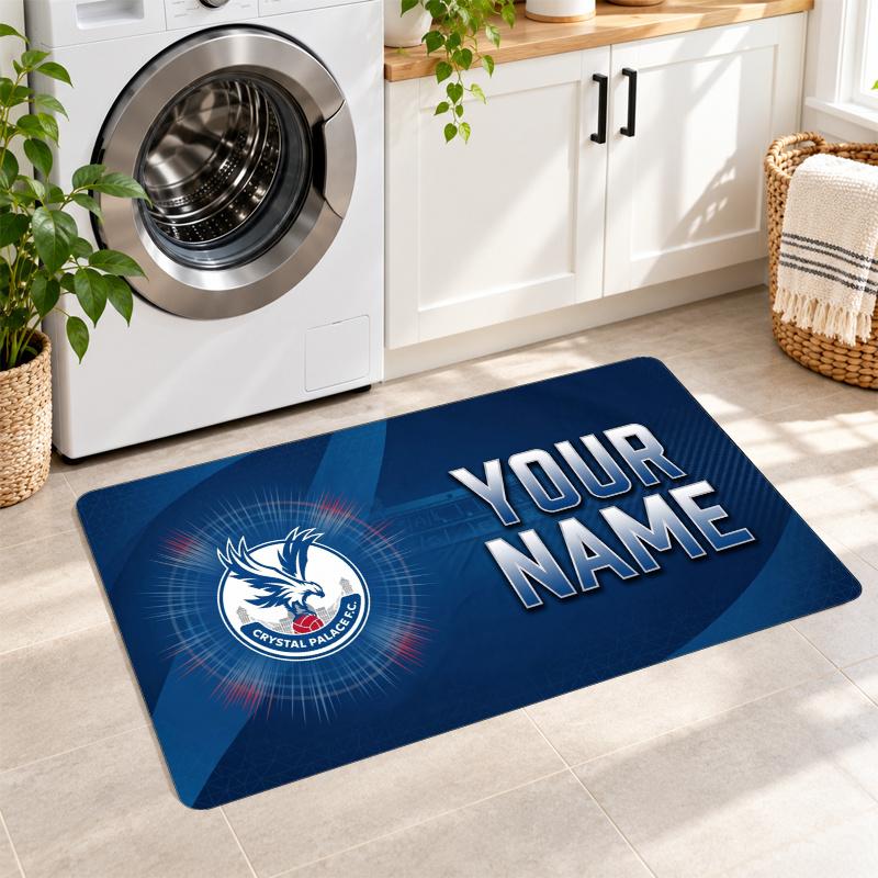 Crystal Palace Custom Name Flannel Rug Kitchen Mat Non Slip Floor Carpet Personalized Home Decor