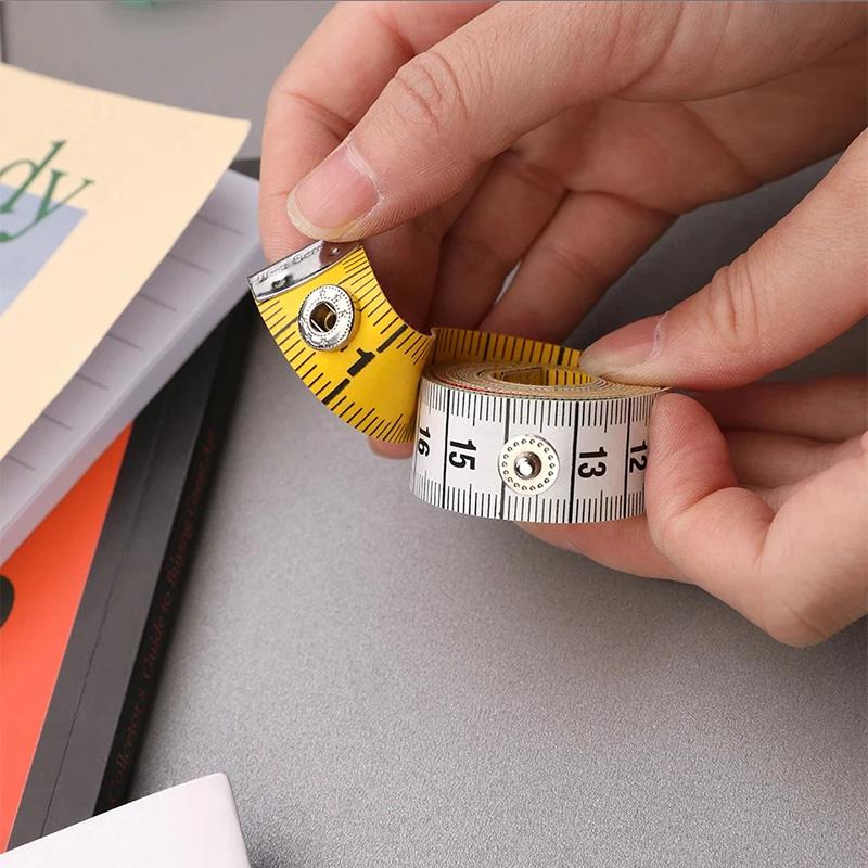 Dual Sided Tape Measure Needlework Sewing Tool 1Pc Germany Quality Soft Tape with Snap Fasteners Soft Multicolor Measuring Tape
