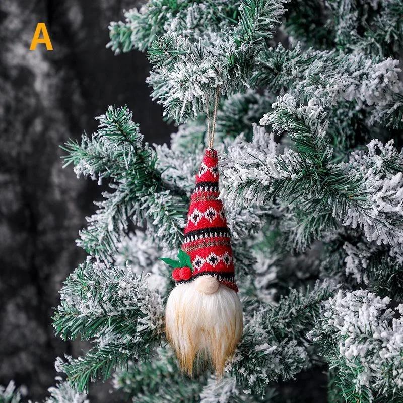 Christmas Home Party Decorative Supplies Glow Dwarf Ornament Christmas Tree Pendant Faceless Plush Doll New Year Creative Gifts