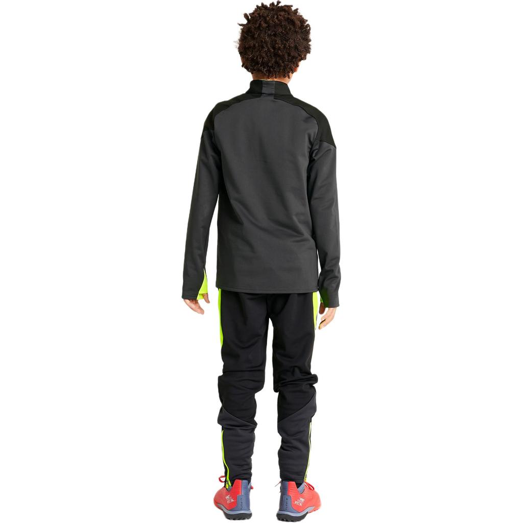 DECATHLON Football Kit Half Zip Slim Fit Warm Carbon Grey/Black/Fluorescent Yellow Children's Model