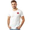 Mens Canada Day T-Shirt, Custom Handmade Maple Leaf Tshirt for Men, Minimalist Canada Shirt L1, White (XL)
