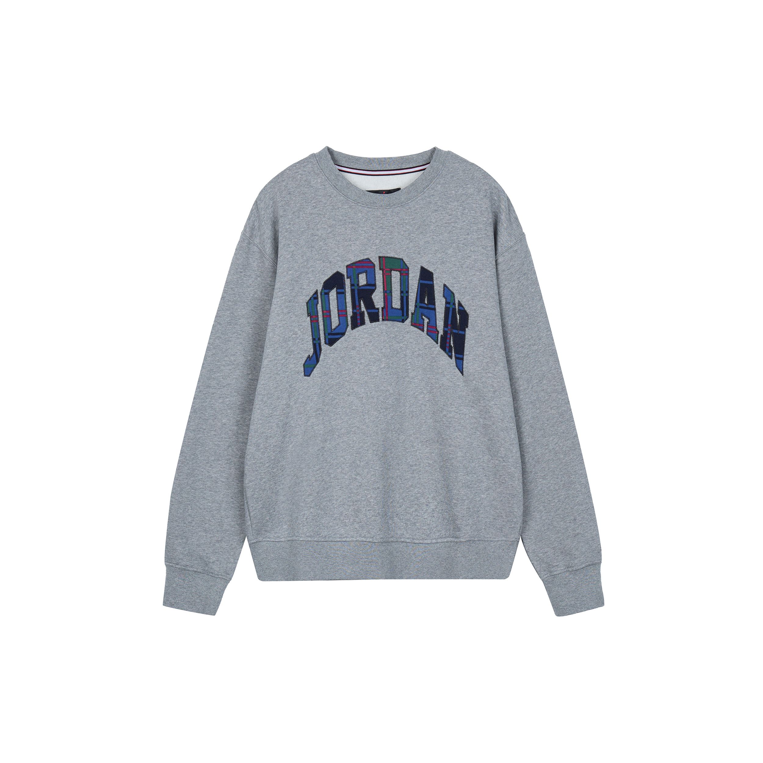 

Толстовка с круглым вырезом и вышитым логотипом Jordan, мужская толстовка, карбон-пепельно-серый DV1576-091 L