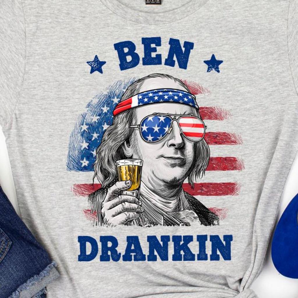 Ben Drankin 4th of July Shirt / Benjamin Franklin Shirt / Fourth of July Gift / July 4 Shirts / American Flag Design / Tank Top / Hoodie