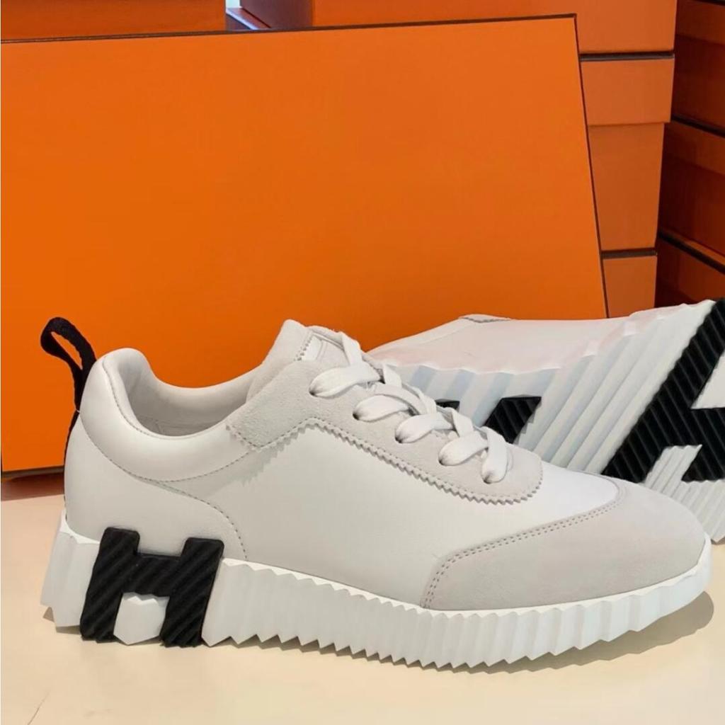 Versión de Piel de Vaca~ H Combinación de Colores Zapatos Blancos Versión de Cuero para Mujer Cabeza Redonda Con Cordones Suela Plana Casual Zapatos de Tabla para Pareja