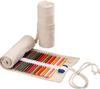 Canvas Pencil Roll Up Case 36 Slots Large Capacity Pencil Organizer For Drawing Pens Markers Natural Color