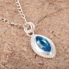 Schweizer Blautopas Anhänger Edelstein, 925 Massiv Sterlingsilber Anhänger Schmuck, Handgefertigter Anhänger, Silberschmuck zum Verschenken
