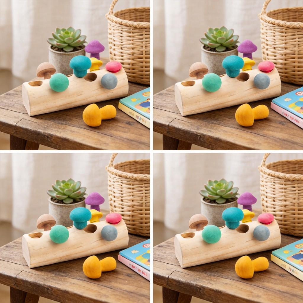 Wooden Mushroom Picking Game For Kids With Diy Fun And Focus Training