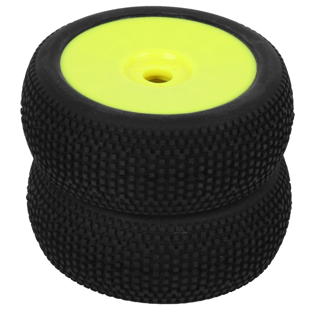 2pcs RC Rubber Tires 17mm Hex Wheel Hub for 1/8 Truck Off Road Model Crawler Car(White )