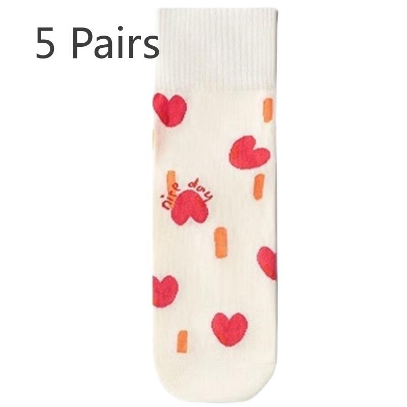 

5 пар женских осенне-зимних хлопковых носков-труб из новых прекрасных материалов 5 Pairs бежевый