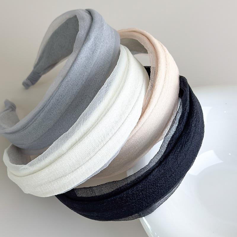 Wide Headband Women Fashion Fabric Hairband High Crown Effect Daily Wear Face Washing Hair Accessory Adjustable Hair Clip Stretchy