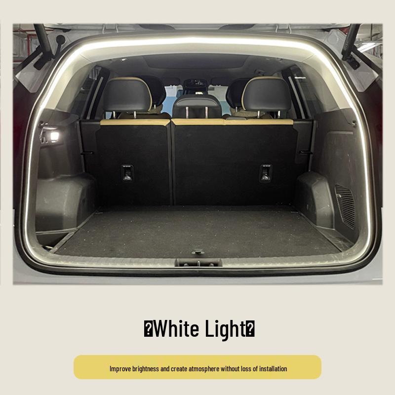 Car Trunk Ambient LED Light Strip: No Wiring, Automatic Induction Tail Box Decoration.