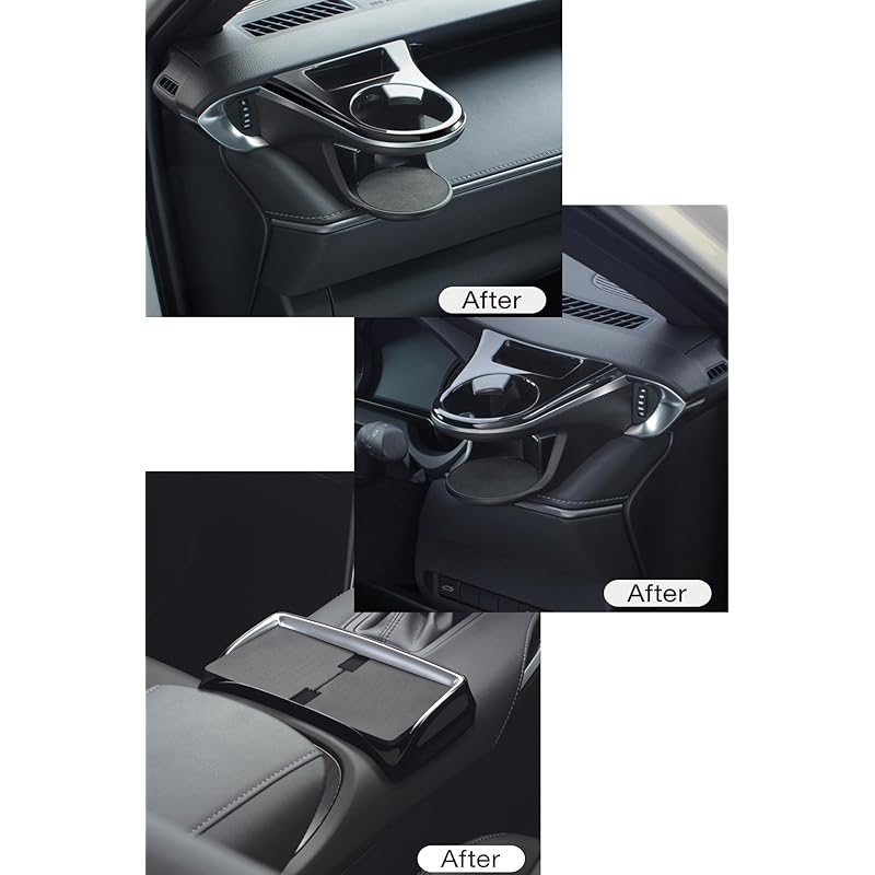 Tsuchiya Yac Vehicle-Specific Product for 80 Series Harrier: Air Conditioner Drink Holder, Driver's Seat, and Passenger's Seat Console Tray Set