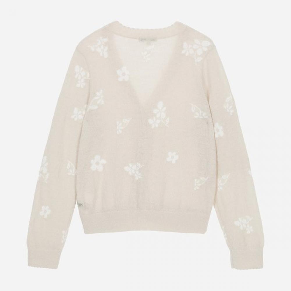 Thursday Island Flower Jacquard V Neck Cardigan T266mcd131w