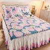 Korean Princess Style Thickened Quilted Bed Skirt Bed Sheet Pillowcase Single Piece with Skirt Edge Bed Skirt for All Seasons