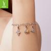 Simple Love Splicing Plain Silver Bracelet Men And Women Versatile Fashion S925 Sterling Silver Bracelet Jewelry