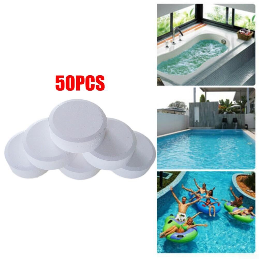 Clean Cleaning Tablet 50pcs Multifunctional White Chlorine Hot Tub Spa