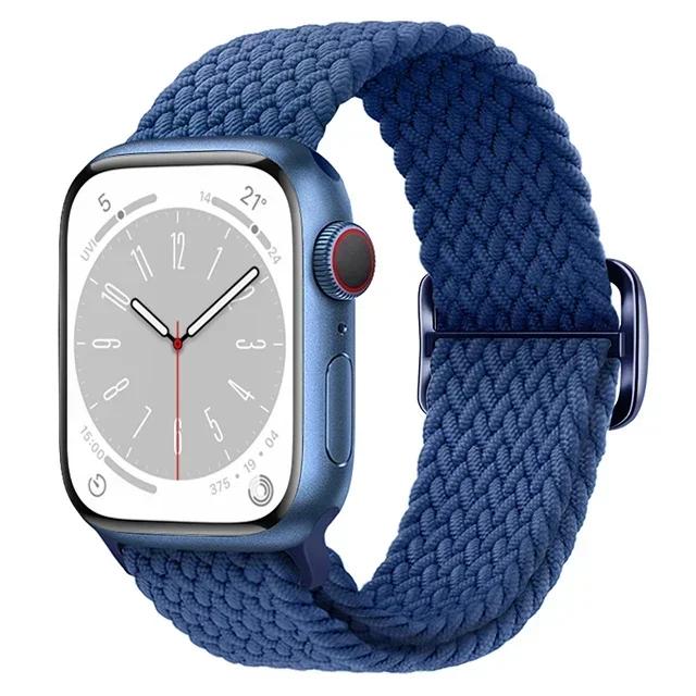 Nylon Strap for Apple Watch Ultra 2 Band 49mm 40mm 44mm 41mm 38 45mm Elastic Braided Loop Bracelet IWatch Series 9 8 7 6 SE 5 4