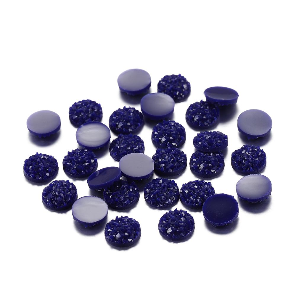 50Pcs/Lot 8mm Mix Colors Natural Ore Style Cabochons Convex Flat Back Resin Half Round Cabochons For DIY Jewelry Making Supplies