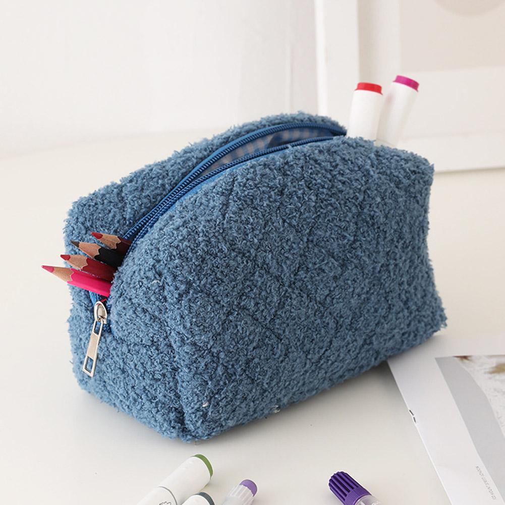 Plush Soft Makeup bag Simple Cute Large capacity Pen case Stationery box Portable Travel Cosmetics storage bag Toiletry bag