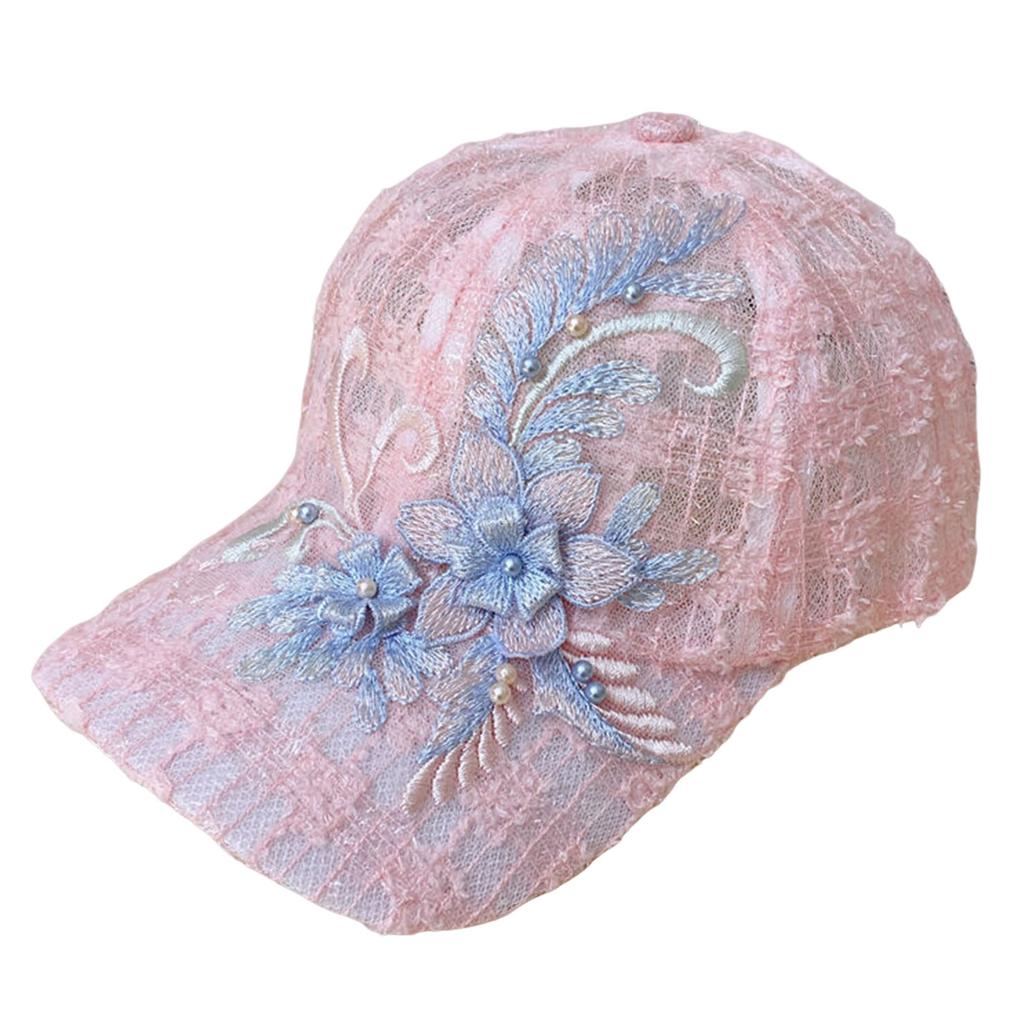Lace  Flower Baseball Caps for Women Floral Lightweight & Quick Drying Mesh Sports Hat Birthday Gift for Families Friends