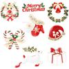 Merry Christmas Xmas Jewelry Enamel Brooch Santa Claus Hat Badges Pin Christmas Wreath Bells