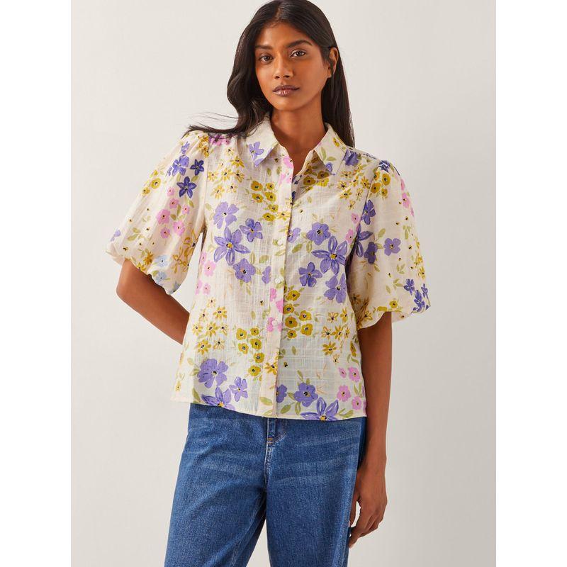 Foreign Trade Original Order Good Quality Tencel Blended Pastoral Young Adult Series Short Sleeve Shirt