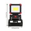Super Bright LED Work Light Waterproof Cordless Rechargeable Work Light 3 Light Modes 180° Rotation Portable Work Light