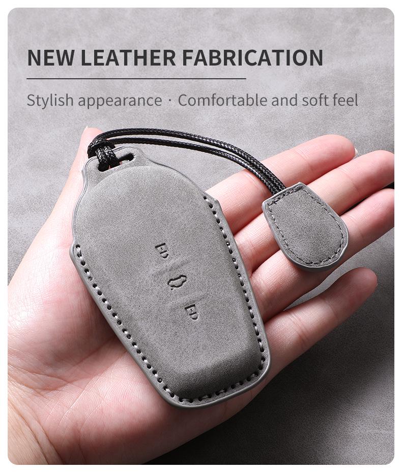 Nissan N7 Key Case Bag for 25 Models - Dongfeng New Energy Vehicle Remote Control Protective Leather Case with Buckle.