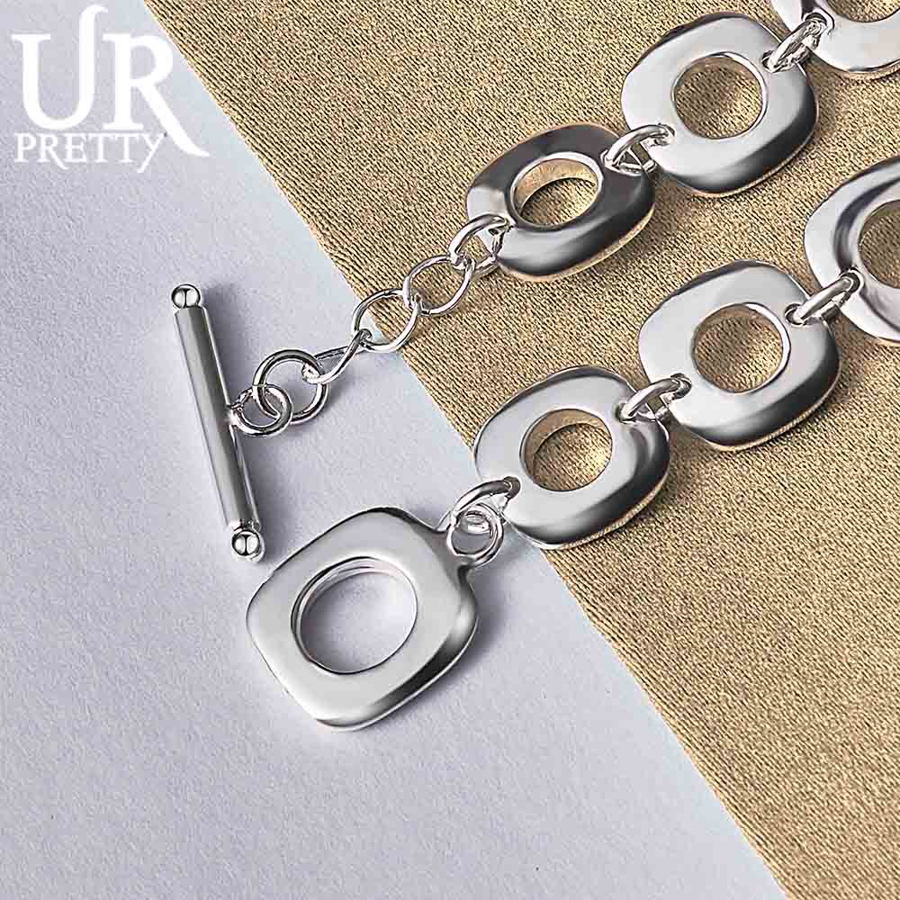 925 Sterling Silver Classic Square Chain Fashion Wedding Jewelry